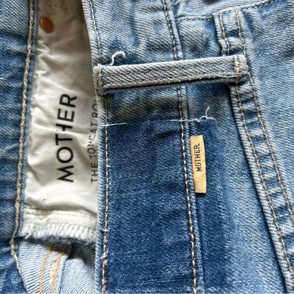 Mother Superior The Tomcat Roller Skimp High Rise Wide Leg Jeans Size 27 - Picture 12 of 15